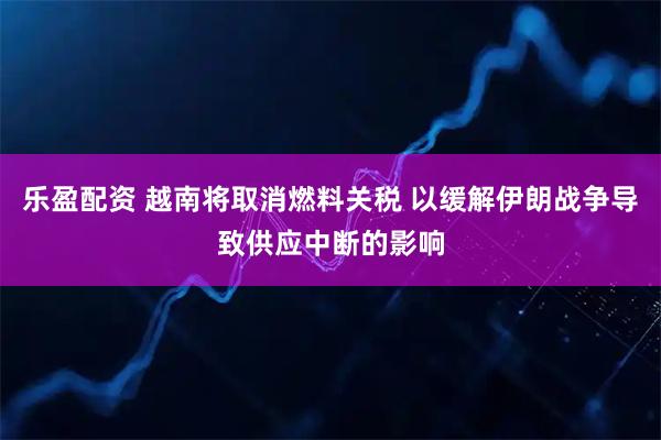乐盈配资 越南将取消燃料关税 以缓解伊朗战争导致供应中断的影响